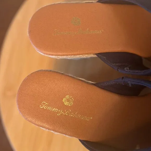 Tommy Bahama Navy Blue Stacey Wedge Espadrille Slip-on Sandals Size 8.5M - Picture 7 of 9